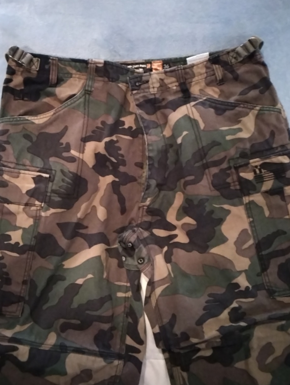 Icon Mens Kevlar Camo Cargo Motorcycle Riding Pants - Woodland Green Brown Black